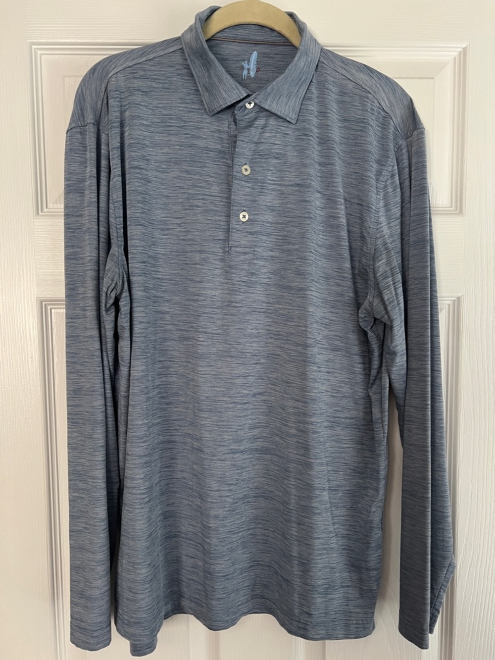 Johnnie O Men's Long-Sleeve Heathered Polo Shirt - Blue
